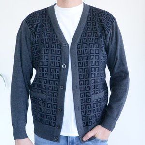 Giorgio Armani Charcoal Patterned Cardigan